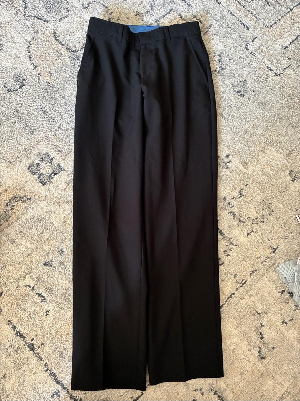 Izod Men's Black Flat-Front Dress Slacks